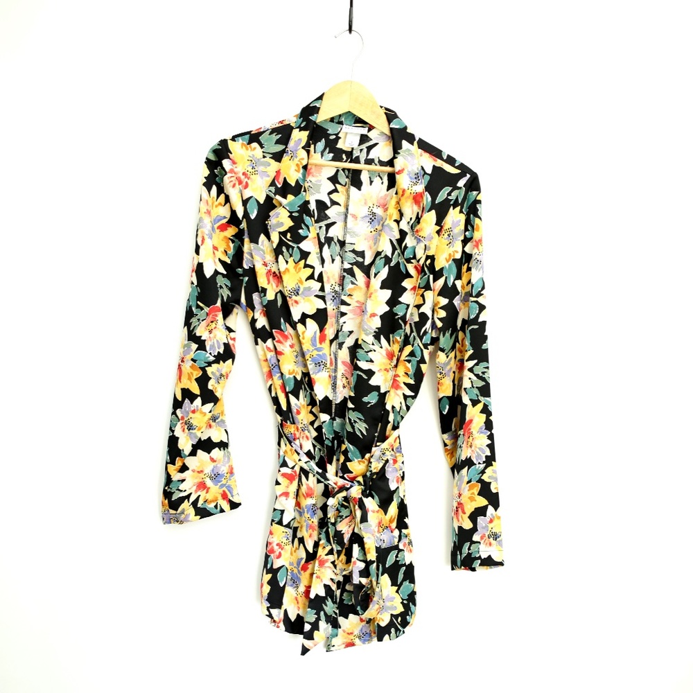 Floral Blazer with adjustable tie